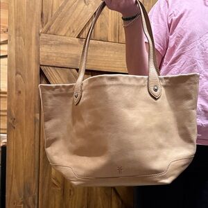 Tan Leather Tote Bag